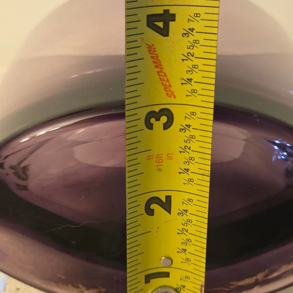 Purple Glass Vase Modern Sculptural Contemporary Home Decor Accent